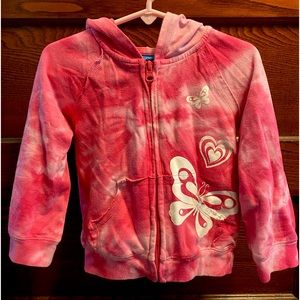 Children’s Place little girls size 3T pink tie-dye hoodie w/ butterfly. VGC